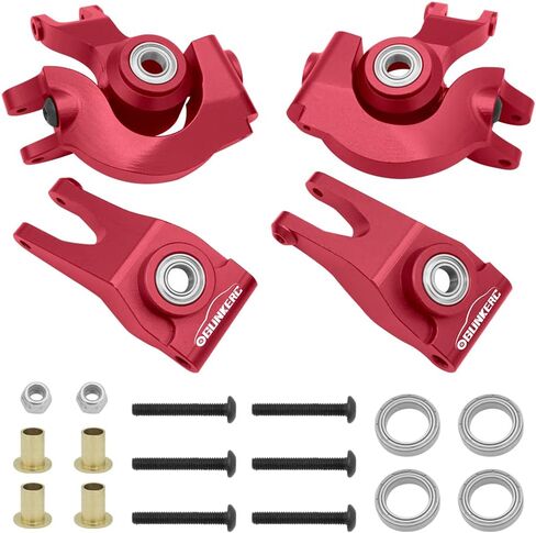 OGUNKE RC Aluminum Front Steering Block&Caster Block and Rear Hub with Ball Bearings Upgrade Parts for 1/10 Arrma Senton Granite Typhon BigRock (Blue) in Kuwait