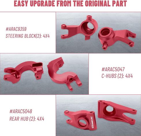 OGUNKE RC Aluminum Front Steering Block&Caster Block and Rear Hub with Ball Bearings Upgrade Parts for 1/10 Arrma Senton Granite Typhon BigRock (Blue) in Kuwait