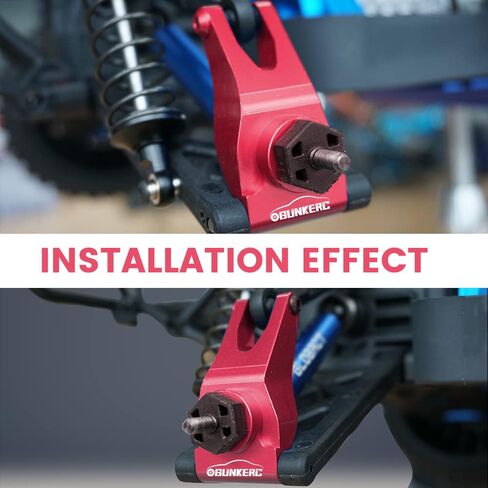 OGUNKE RC Aluminum Front Steering Block&Caster Block and Rear Hub with Ball Bearings Upgrade Parts for 1/10 Arrma Senton Granite Typhon BigRock (Blue) in Kuwait