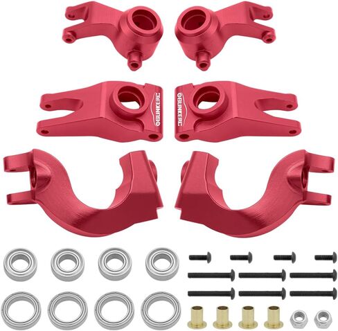 OGUNKE RC Aluminum Front Steering Block&Caster Block and Rear Hub with Ball Bearings Upgrade Parts for 1/10 Arrma Senton Granite Typhon BigRock (Blue) in Kuwait