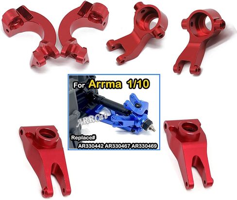 أجزاء ترقية ARRCat متوافقة مع 1/10 Arrma 3S MEGA550 Senton/Granite/Vortek 4X4، مفاصل كتلة التوجيه الأمامية من الألومنيوم، كتل العجلات C-Hubs، المحاور الخلفية، AR330442 AR330467 AR330469، أزرق داكن in Kuwait