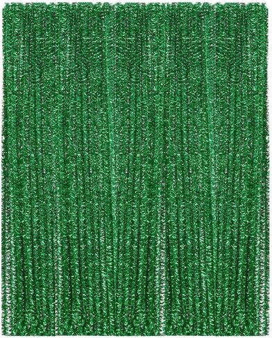 100 قطعة من منظفات الأنابيب الخضراء اللامعة من شانيل للحرف اليدوية والفنون وحفلات الزفاف والمنزل والحفلات وتزيين العطلات 6 مم × 12 بوصة (أخضر لامع) in Kuwait