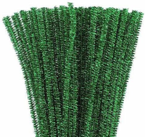 100 قطعة من منظفات الأنابيب الخضراء اللامعة من شانيل للحرف اليدوية والفنون وحفلات الزفاف والمنزل والحفلات وتزيين العطلات 6 مم × 12 بوصة (أخضر لامع) in Kuwait