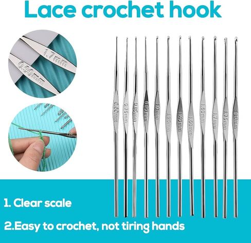 uoou 80 جهاز كمبيوتر شخصي الكروشيه السنانير مجموعة للمبتدئين، الكروشيه السنانير عدة الكروشيه مع حالة التخزين، إبر الحياكة المريحة إبر حادة، علامة غرزة الحياكة اليدوية أدوات الفن الحرفية للمبتدئين، برتقالي in Kuwait