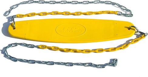 مجموعة مقاعد أرجوحة شديدة التحمل من Swing-N-Slide WS 4772، متأرجحة للملعب في الهواء الطلق مع سلاسل مطلية وروابط سريعة، أصفر، عبوة من قطعتين in Kuwait