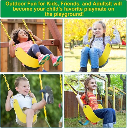 EVA Soft Plastic Swing Set, AGPTEK Swing Seat with 66 Inch Heavy-Duty Rust-Resistant Chains-Black in Kuwait
