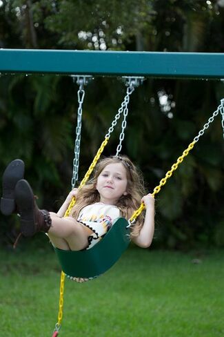 New Bounce Swing Seat - Swing Set Accessories for Outside, with Heavy Duty Rust-Proof Chain Coated in Thick Plastic for Safety and Comfort, Green, (1 Pack) in Kuwait