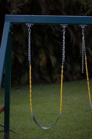 New Bounce Swing Seat - Swing Set Accessories for Outside, with Heavy Duty Rust-Proof Chain Coated in Thick Plastic for Safety and Comfort, Green, (1 Pack) in Kuwait
