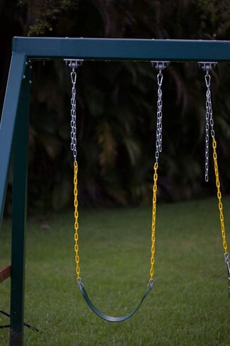New Bounce Swing Seat - Swing Set Accessories for Outside, with Heavy Duty Rust-Proof Chain Coated in Thick Plastic for Safety and Comfort, Green, (1 Pack) in Kuwait
