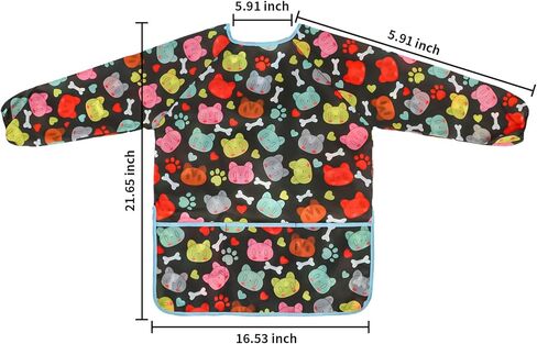 Casoty 2 حزمة مآزر فنية للأطفال، ثوب فني مقاوم للماء للأطفال، ثوب طلاء للأطفال الصغار، ثوب رسم للأطفال، ثوب طلاء للأطفال، مريلة رسم بأكمام طويلة مع 3 جيوب فسيحة لعمر 2-6 سنوات in Kuwait