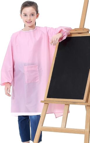 Royar beauty Kids Art Smock، مريلة مقاومة للماء مع جيب للأطفال، مريلة رسم فنية بأكمام طويلة in Saudi Arabia