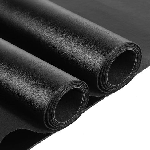 Butarfe Soft Synthetic Fabric Material, Waterproof Marine Vinyl Faux Leather Sheets, 1.0mm Thick Upholstery Leather Durable Replacement Renovate for Car seat Furniture Sofa DIY (54inch x 36inch,Black) in Kuwait