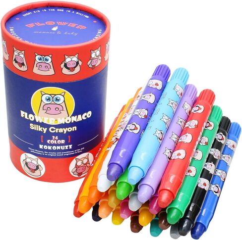 Lebze 12 Colors Kids Crayons, Non Toxic Silky, Jumbo Washable Coloring Tool, Large Size for Children, Safe Art School Supplies for Boys & Girls Flower Monaco in Saudi Arabia