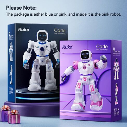 Ruko 1088 Smart Robot Toys for Kids, Large STEM Programmable Interactive RC Robot with Voice Control, App Control, Gifts for Boys & Girls Age 4 5 6 7 8 9, Pink in Kuwait