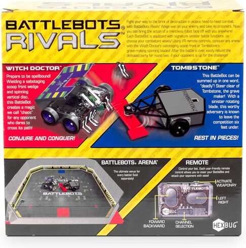 HEXBUG BattleBots Rivals (Witch Doctor and Tombstone), Remote Control Robot Toys for Kids, STEM Toys for Boys and Girls Ages 8 & Up, Batteries Included in Saudi Arabia