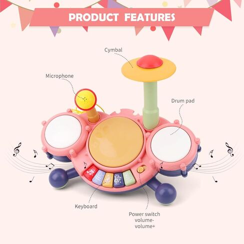 ألعاب الآلات الموسيقية للأطفال الصغار من أومولا، مجموعة طبول للأطفال، الإيقاع، الماراكا، الدف، الفلوت، الهارمونيكا، البوق، الخشخشة، مجموعة ألعاب موسيقية تعليمية، هدية تعليمية للأولاد والبنات in Kuwait
