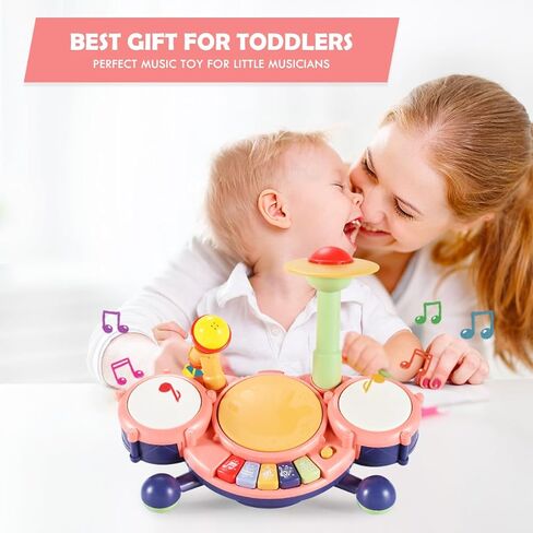 ألعاب الآلات الموسيقية للأطفال الصغار من أومولا، مجموعة طبول للأطفال، الإيقاع، الماراكا، الدف، الفلوت، الهارمونيكا، البوق، الخشخشة، مجموعة ألعاب موسيقية تعليمية، هدية تعليمية للأولاد والبنات in Kuwait