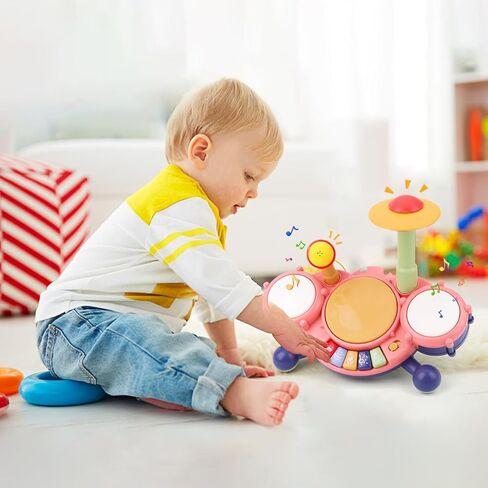 ألعاب الآلات الموسيقية للأطفال الصغار من أومولا، مجموعة طبول للأطفال، الإيقاع، الماراكا، الدف، الفلوت، الهارمونيكا، البوق، الخشخشة، مجموعة ألعاب موسيقية تعليمية، هدية تعليمية للأولاد والبنات in Kuwait