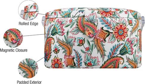 SINGER Large Premium Round Sewing Basket Paisley Floral Print with Matching Zipper Pouch in Kuwait