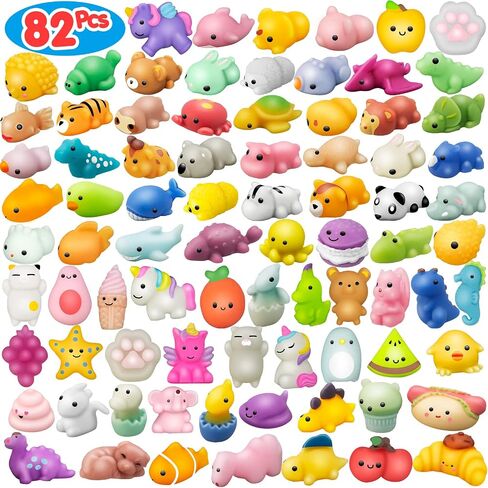 Dioju 200 Pcs Mochi Squishy Toy, Mini Kawaii Squishies Bulk Sensory Fidget Toys Goody Bag Party Favors for Kids, Classroom Prizes Pinata Filler Carnival Stocking Stuffers Christmas Birthday Gifts in Kuwait