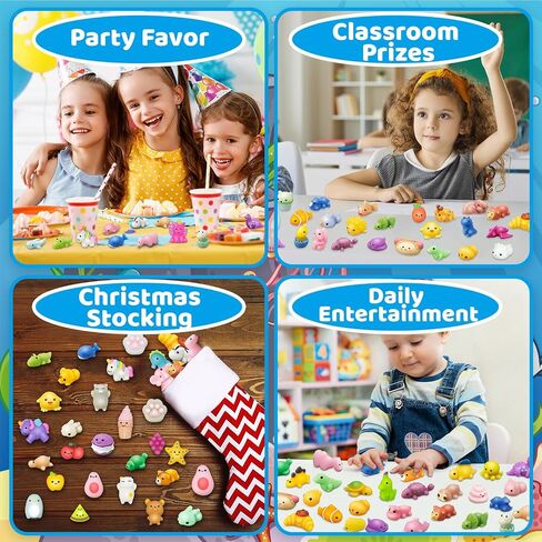 Dioju 200 Pcs Mochi Squishy Toy, Mini Kawaii Squishies Bulk Sensory Fidget Toys Goody Bag Party Favors for Kids, Classroom Prizes Pinata Filler Carnival Stocking Stuffers Christmas Birthday Gifts in Kuwait
