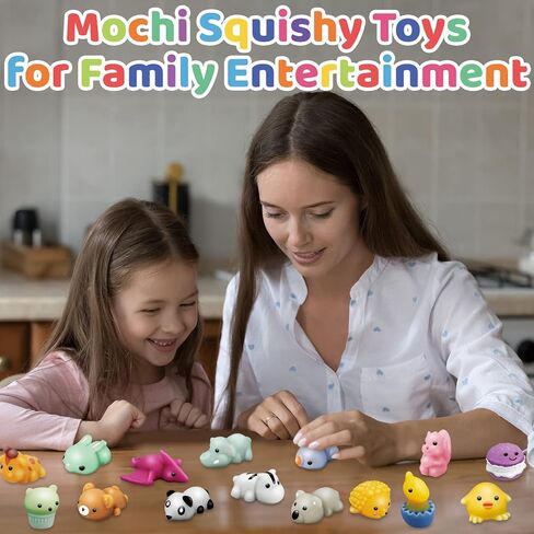 Dioju 200 Pcs Mochi Squishy Toy, Mini Kawaii Squishies Bulk Sensory Fidget Toys Goody Bag Party Favors for Kids, Classroom Prizes Pinata Filler Carnival Stocking Stuffers Christmas Birthday Gifts in Kuwait