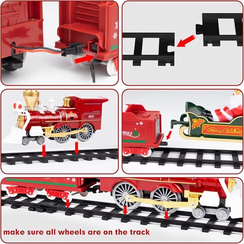 مجموعة قطار عيد الميلاد من سوبديكس، قطار التحكم عن بعد مع البخار والصوت والضوء، لعبة قطار كهربائي مع قاطرة وسيارات ومسارات، رائعة للفتيات والفتيان 3 4 5 6 7 8 سنوات فما فوق in Kuwait