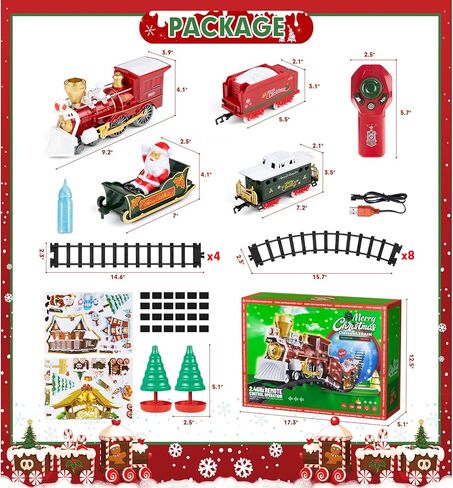 مجموعة قطار عيد الميلاد من سوبديكس، قطار التحكم عن بعد مع البخار والصوت والضوء، لعبة قطار كهربائي مع قاطرة وسيارات ومسارات، رائعة للفتيات والفتيان 3 4 5 6 7 8 سنوات فما فوق in Kuwait