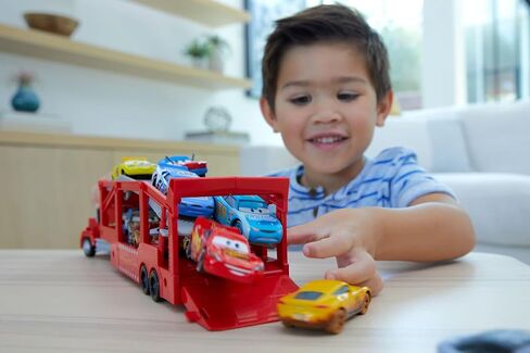 Mattel Disney Pixar Cars Mack Hauler, 13-inch Toy Transporter Truck with Ramp & Carry Storage for 12 Vehicles, Gift for Kids Ages 4 Years Old & Up in Saudi Arabia
