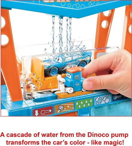 Mattel Disney Pixar Cars Color Change Dinoco Car Wash Playset with Pitty and Exclusive Lightning McQueen Vehicle, Interactive Water Play Toy for Kids Age 4 Years and Older (Amazon Exclusive) in Saudi Arabia