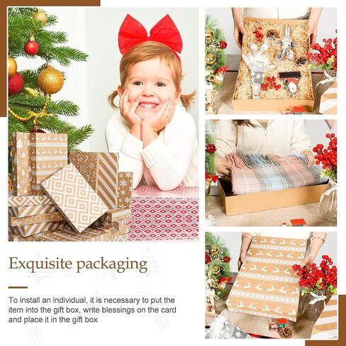 joyhalo 18 Pack Christmas Gift Boxes with Lids for Presents - Kraft Large Bulk Robe, Coat, Sweater Clothes Shirt Boxes for Wrapping Gifts,17 x 11 x 2.5 Inches in Kuwait