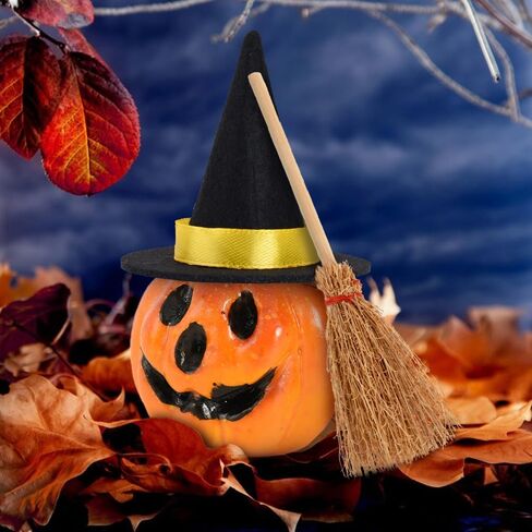 Luckforest Mini Witch Hats and Mini Broom, Small Witch Hats for Crafts, 20 Pcs Halloween Party Decorations Costume Cosplay Accessory in Saudi Arabia