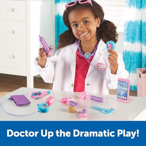 Learning Resources Pretend & Play Doctor Set Blue - 19 Pieces, Ages 3+ Doctor Kit for Kids, Toddler Doctor Kit, Toy Medical Kit, Toddler Social Emotional Learning Toys in Saudi Arabia