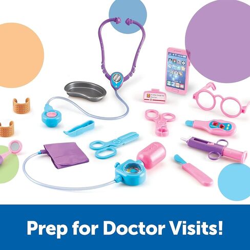Learning Resources Pretend & Play Doctor Set Blue - 19 Pieces, Ages 3+ Doctor Kit for Kids, Toddler Doctor Kit, Toy Medical Kit, Toddler Social Emotional Learning Toys in Saudi Arabia