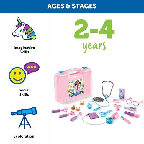 Learning Resources Pretend & Play Doctor Set Blue - 19 Pieces, Ages 3+ Doctor Kit for Kids, Toddler Doctor Kit, Toy Medical Kit, Toddler Social Emotional Learning Toys in Saudi Arabia