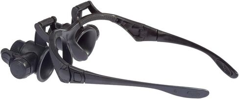 مكبرة من Glsses 10 × 15 × 20 × 25 × LED إضاءة مزدوجة عيون المجوهرات مكبرة أدوات إصلاح النظارات للنقش المصغر in Kuwait