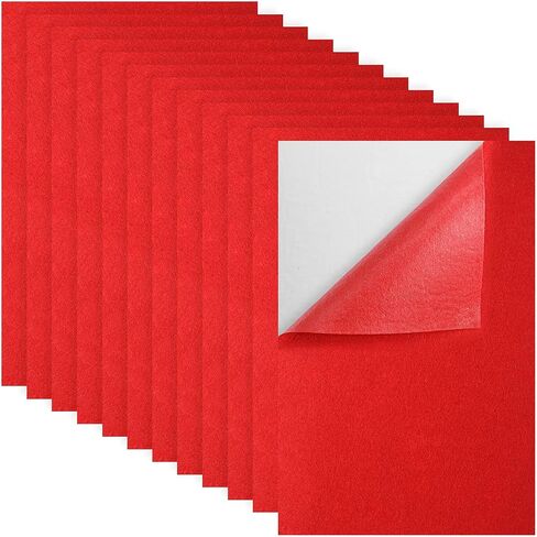 12 Sheets Self Adhesive Felt Sheets, 7.9x11.8inch Sticky Back Felt Sheets for Crafts Felt Drawer Liner for Jewelry Box Drawer DIY Crafts (White) in Kuwait