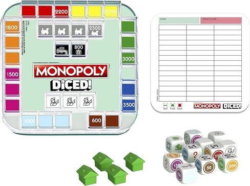 Hasbro Gaming Monopoly Diced Game, Easy to Learn Game, Quick Game, Portable Travel Board Game, Fast Game for Kids Ages 8 and Up in Saudi Arabia