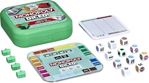 Hasbro Gaming Monopoly Diced Game, Easy to Learn Game, Quick Game, Portable Travel Board Game, Fast Game for Kids Ages 8 and Up in Saudi Arabia