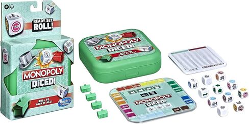 Hasbro Gaming Monopoly Diced Game, Easy to Learn Game, Quick Game, Portable Travel Board Game, Fast Game for Kids Ages 8 and Up in Saudi Arabia