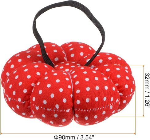 HARFINGTON Wrist Pin Cushion Pumpkin Needle Sewing Pincushion Pin Holder with Elastic Wrist Belt Fit All Wrist Sizes for Sewing Quilting Needlework DIY Crafts, Red in Kuwait
