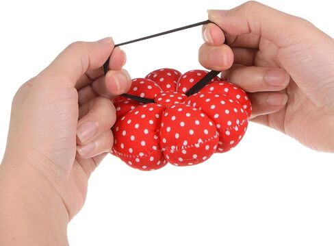 HARFINGTON Wrist Pin Cushion Pumpkin Needle Sewing Pincushion Pin Holder with Elastic Wrist Belt Fit All Wrist Sizes for Sewing Quilting Needlework DIY Crafts, Red in Kuwait