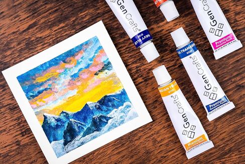 GenCrafts Gouache Paint 50 Colors 12 ml/ 0.406 oz. - Quality Non Toxic Pigment Paints for Canvas, Fabric, Crafts, and More in Kuwait