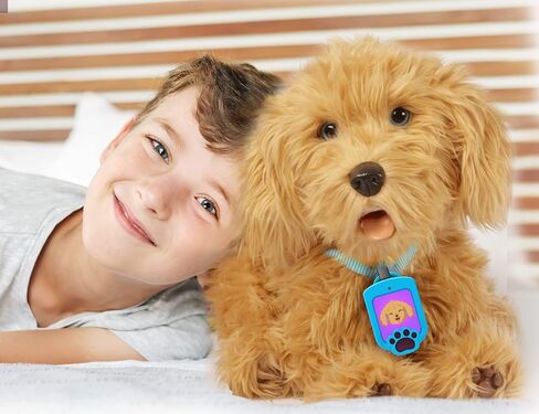 My Fuzzy Friend Moji Interactive Labradoodle - لعبة كلب قطيفة للأولاد والبنات، حيوان أليف محبوب ونابض بالحياة، بني in Kuwait