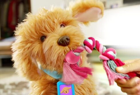 My Fuzzy Friend Moji Interactive Labradoodle - لعبة كلب قطيفة للأولاد والبنات، حيوان أليف محبوب ونابض بالحياة، بني in Kuwait