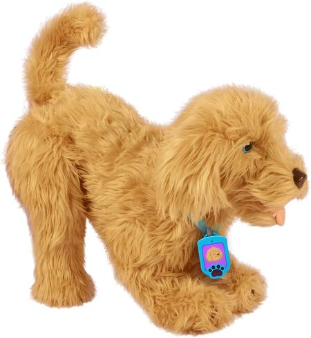 My Fuzzy Friend Moji Interactive Labradoodle - لعبة كلب قطيفة للأولاد والبنات، حيوان أليف محبوب ونابض بالحياة، بني in Kuwait