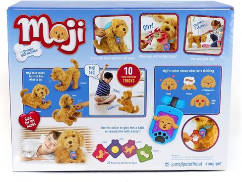 My Fuzzy Friend Moji Interactive Labradoodle - لعبة كلب قطيفة للأولاد والبنات، حيوان أليف محبوب ونابض بالحياة، بني in Kuwait
