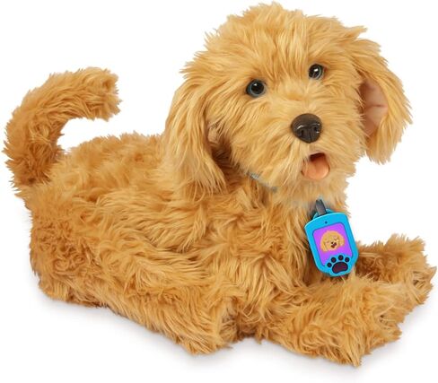 My Fuzzy Friend Moji Interactive Labradoodle - لعبة كلب قطيفة للأولاد والبنات، حيوان أليف محبوب ونابض بالحياة، بني in Kuwait