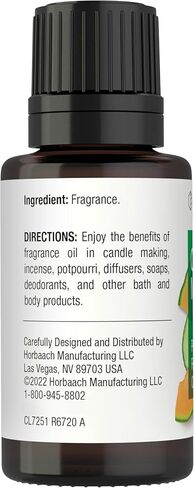 زيت عطري برائحة البطيخ والخيار | 0.55 اونصة سائلة (15 مل) | درجة ممتازة | للموزعات وصناعة الشموع والصابون والمشاريع التي تصنعها بنفسك والمزيد | من هورباتش in Kuwait