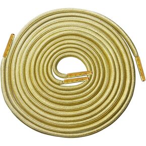 KOPMZ 2Pair Shoelaces for Sneakers, Flat Shoe Laces Boot Strings with Golden Metal Ends, Golden Glitter